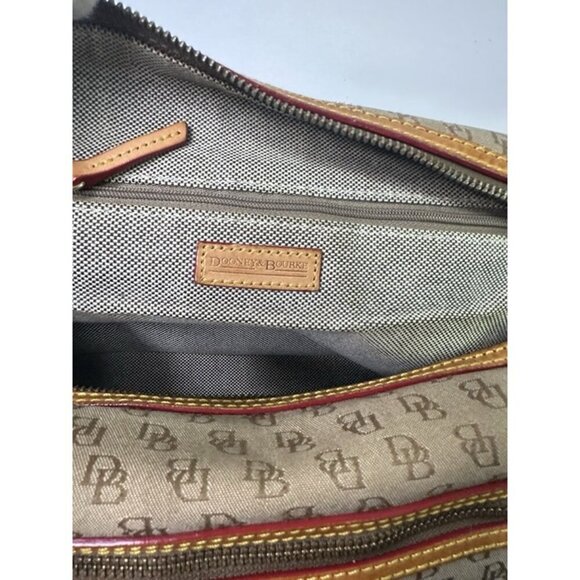 Vintage Dooney & Bourke Tan Signature Canvas Leather Monogram Shoulder Bag Purse - Picture 12 of 12